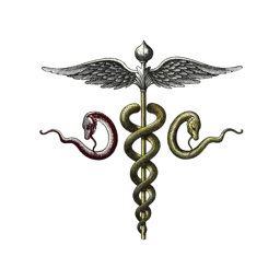 Engraved emblem of Mercury