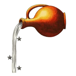 Engraved emblem of Aquarius