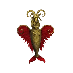 Engraved emblem of Capricorn