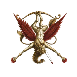 Engraved emblem of Sagittarius